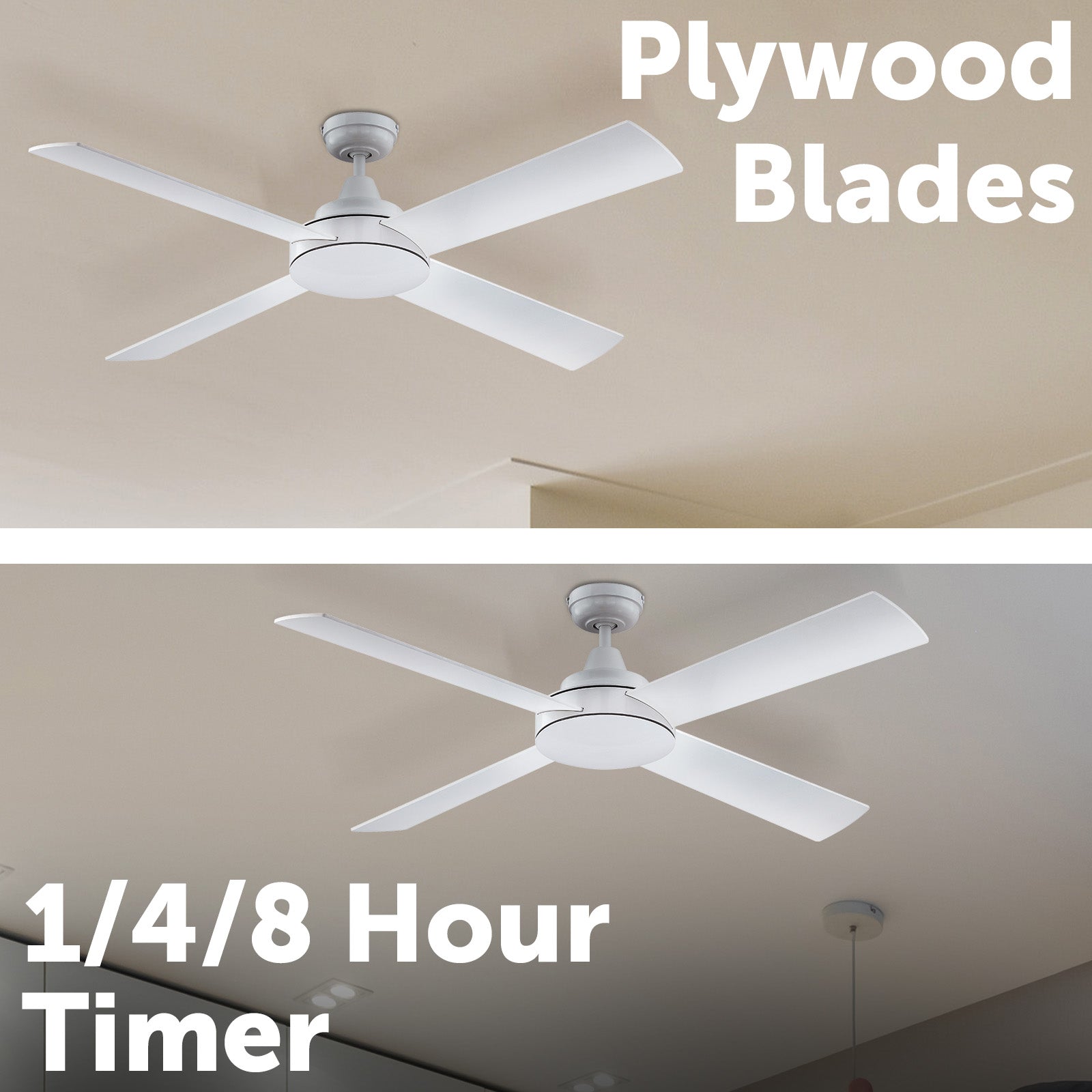 Mercator Grange 132 cm Smart Ceiling Fan – Grid Connect Wi-Fi, DC Motor, 4 Plywood Blades, Remote Control