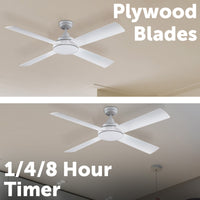 Mercator Grange 132 cm Smart Ceiling Fan – Grid Connect Wi-Fi, DC Motor, 4 Plywood Blades, Remote Control