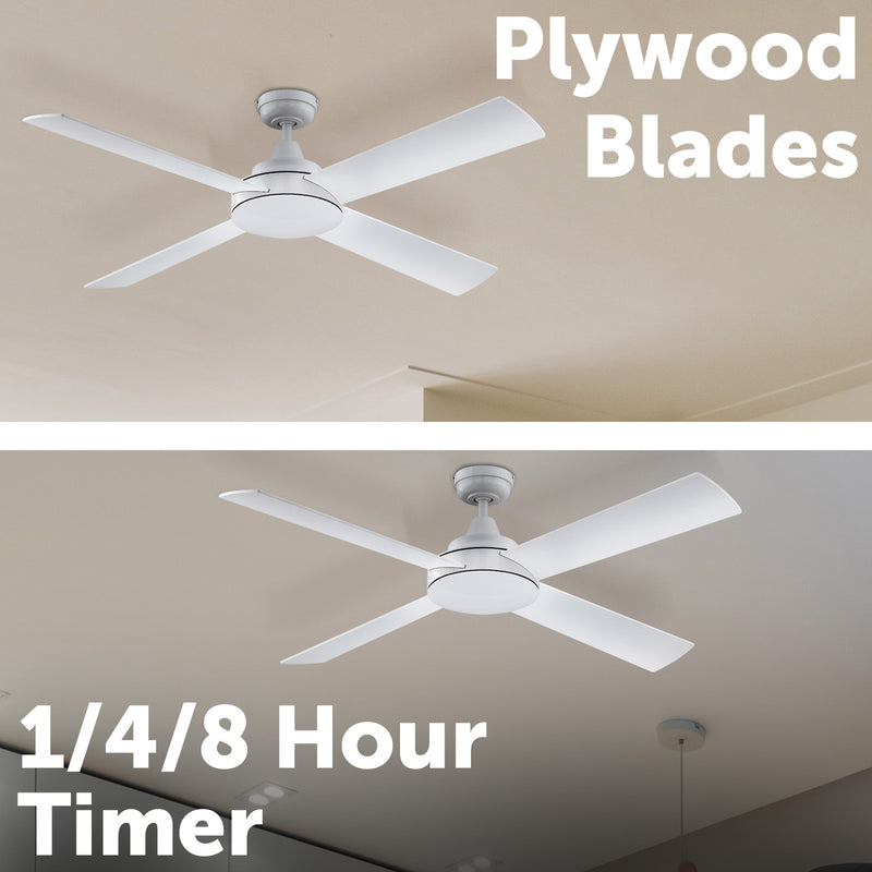 Mercator Grange 132 cm Smart Ceiling Fan – Grid Connect Wi-Fi, DC Motor, 4 Plywood Blades, Remote Control