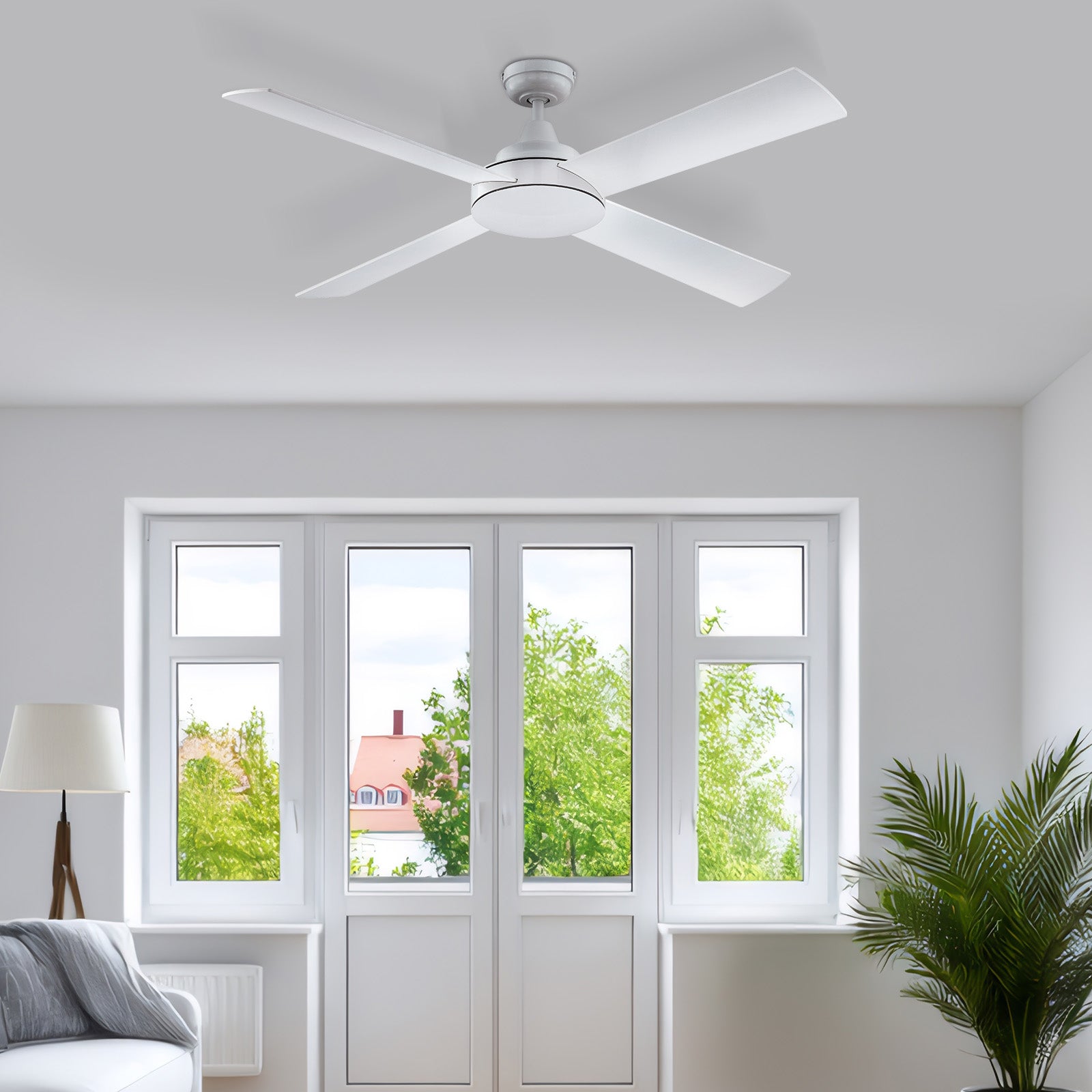 Mercator Grange 132 cm Smart Ceiling Fan – Grid Connect Wi-Fi, DC Motor, 4 Plywood Blades, Remote Control