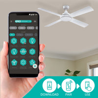 Mercator Grange 132 cm Smart Ceiling Fan – Grid Connect Wi-Fi, DC Motor, 4 Plywood Blades, Remote Control