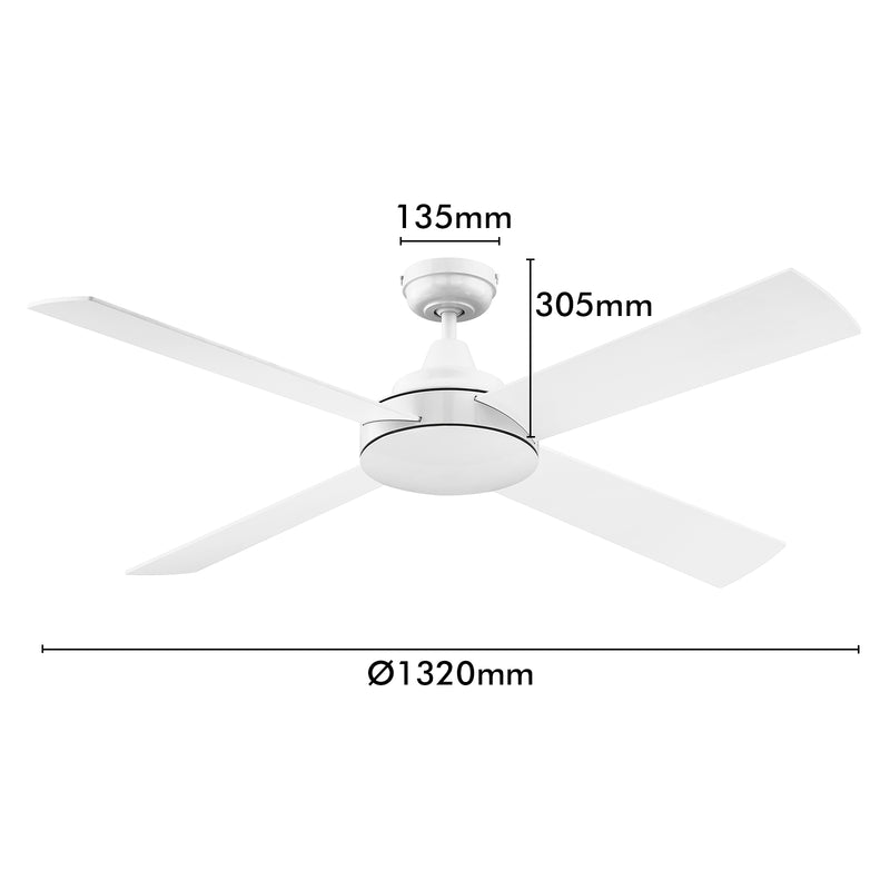 Mercator Grange 132 cm Smart Ceiling Fan – Grid Connect Wi-Fi, DC Motor, 4 Plywood Blades, Remote Control