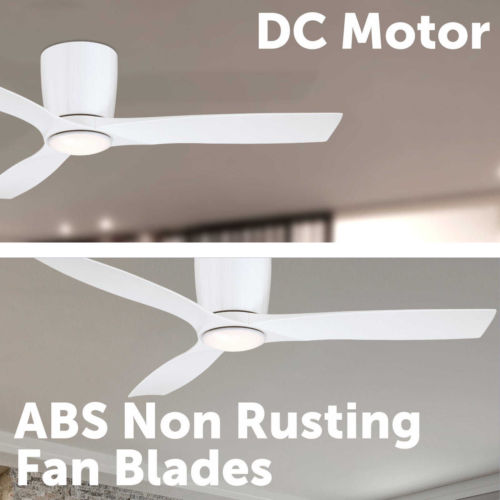 Mercator 132cm White 3 Blade Smart Ceiling Fan with LED Wi-Fi Smart with Grid Connect