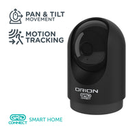 Orion 4MP smart indoor pan and tilt camera, black Grid Connect Wi-Fi security camera