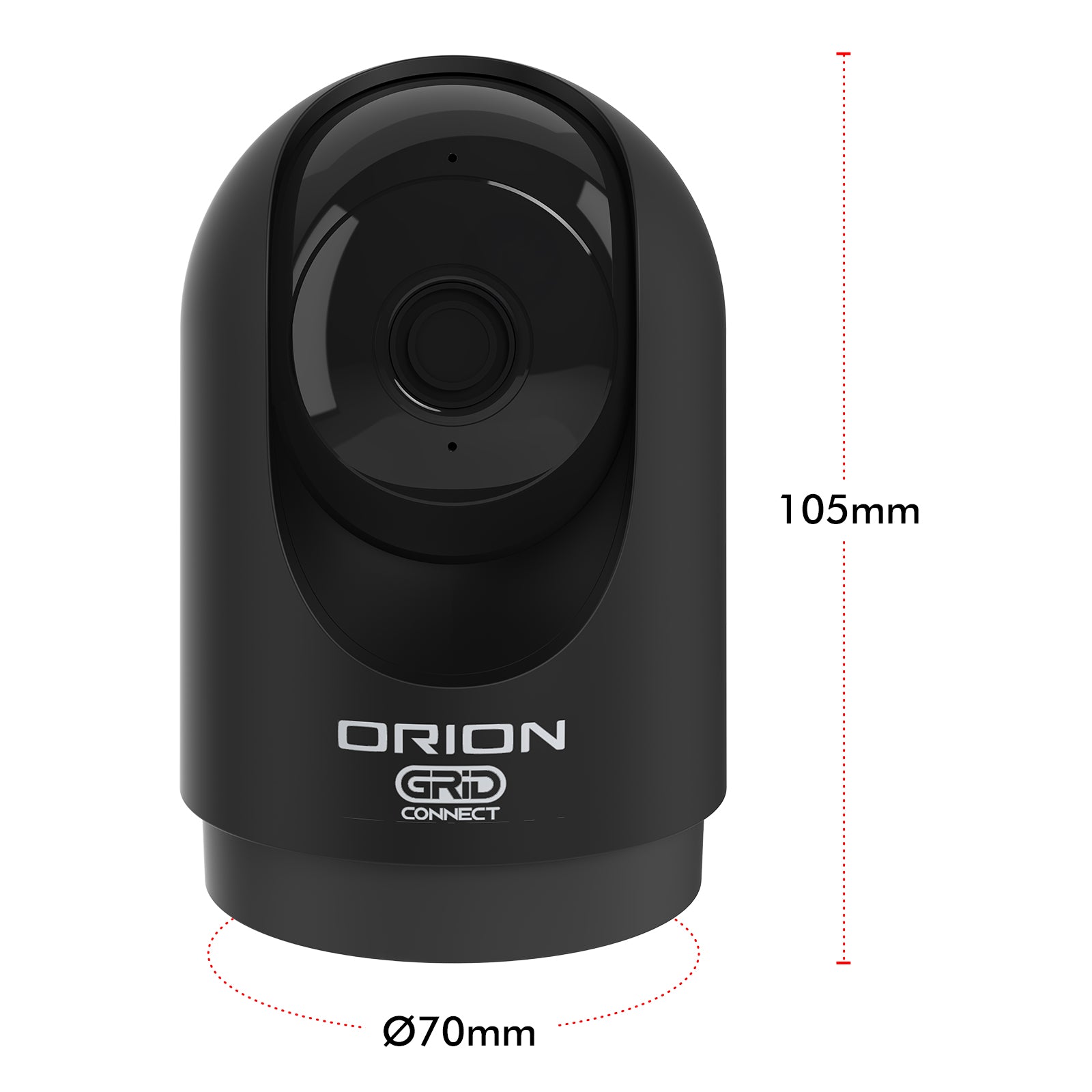 Orion 4MP smart indoor pan and tilt camera, black Grid Connect Wi-Fi security camera