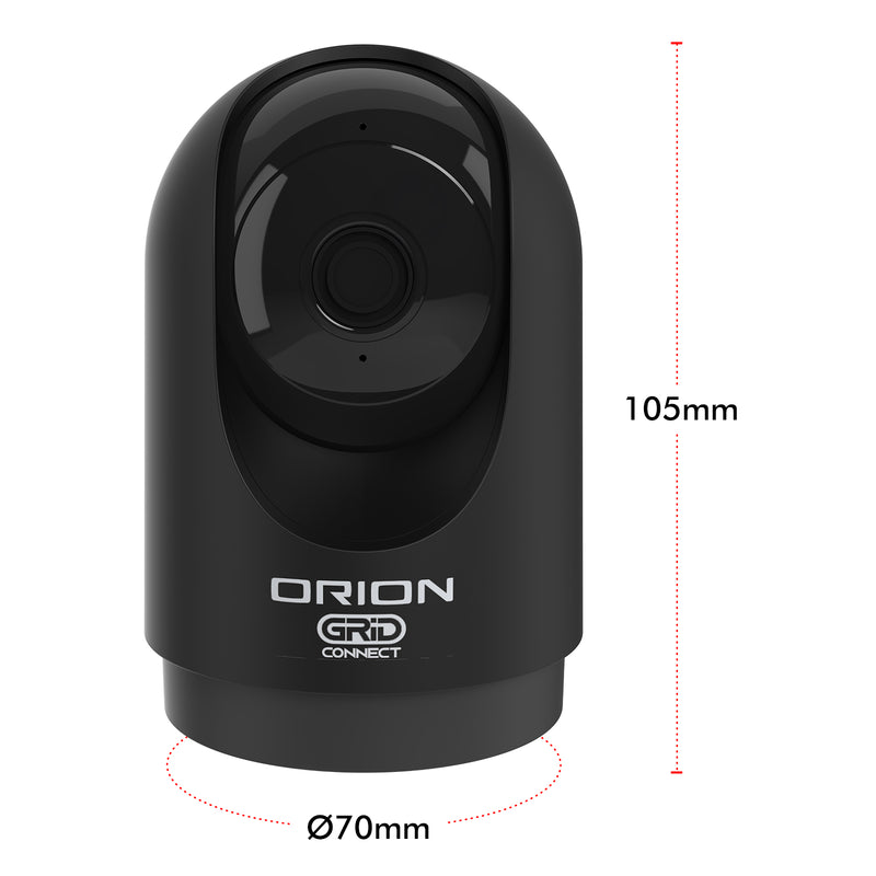 Orion 4MP smart indoor pan and tilt camera, black Grid Connect Wi-Fi security camera