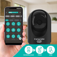 Orion 4MP smart indoor pan and tilt camera, black Grid Connect Wi-Fi security camera