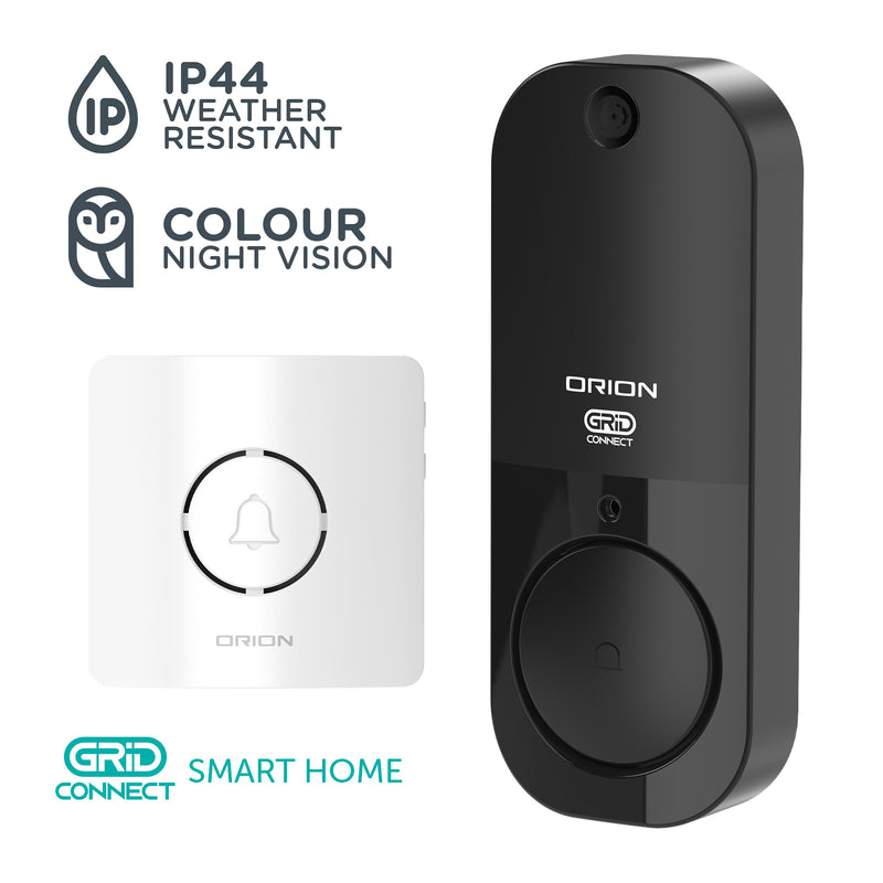 Orion Grid Connect Smart Wireless Video Doorbell with Portable Chime