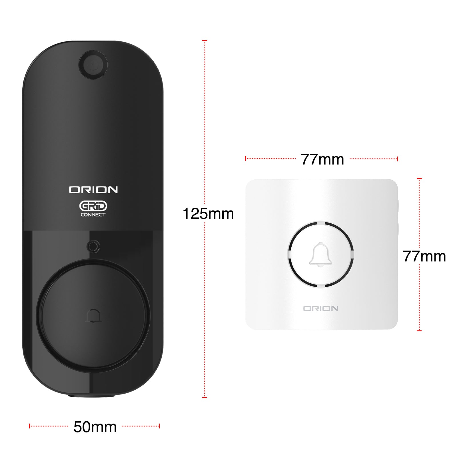 Orion Grid Connect Smart Wireless Video Doorbell with Portable Chime