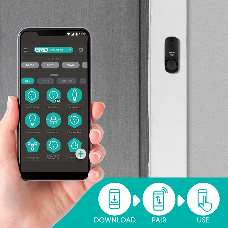 Orion Grid Connect Smart Wireless Video Doorbell with Portable Chime