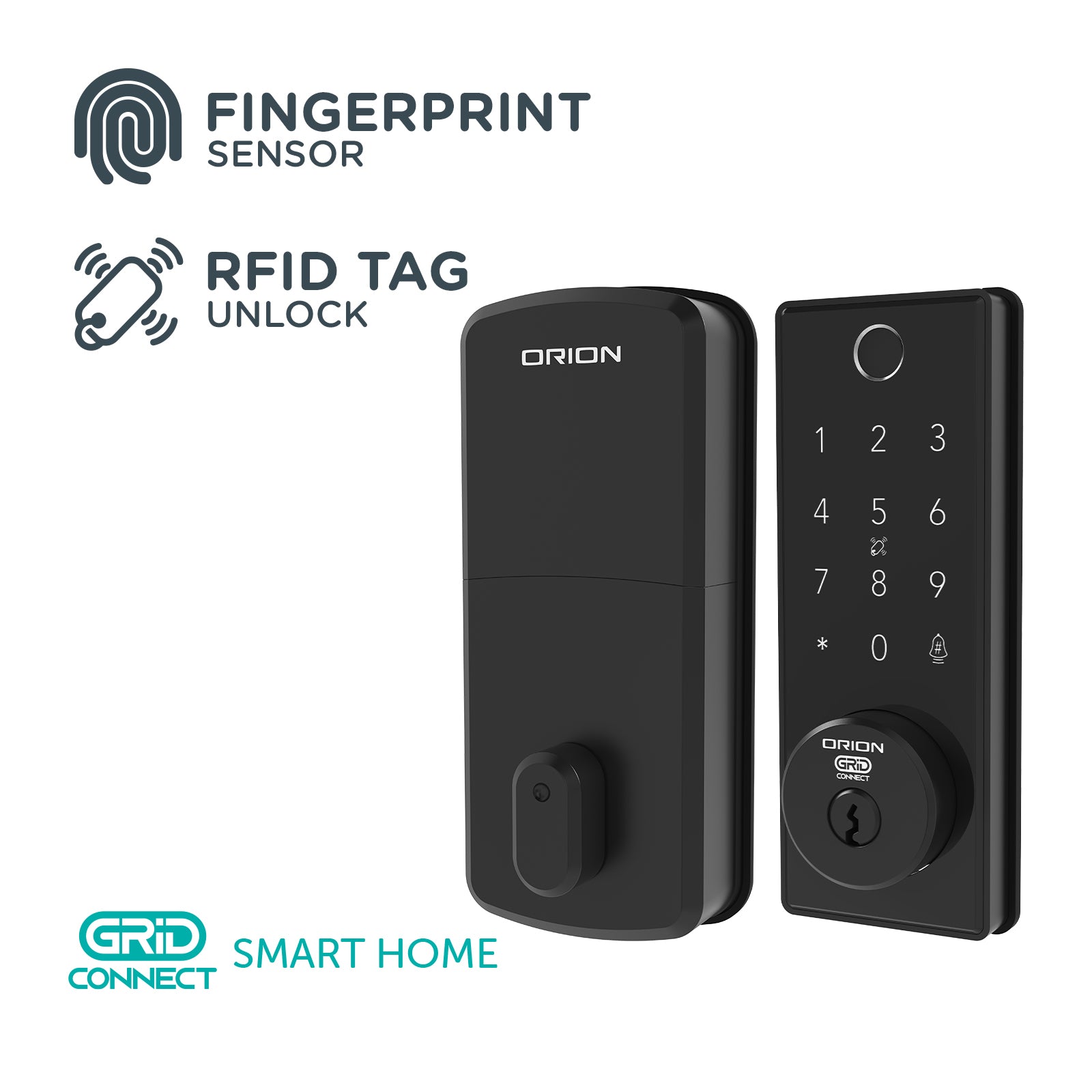 Orion Grid Connect Smart Deadbolt Lock Wi-Fi door security Smart with Grid Connect