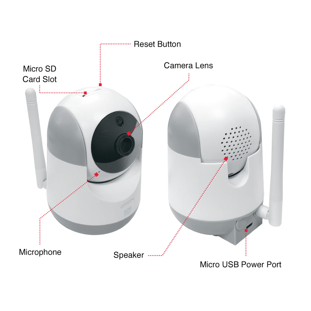 Orion Module Camera System Orion Smart 1080p HD White Pan and Tilt Security Camera – Grid Connect