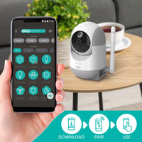 Orion 1080p HD smart pan and tilt security camera, white Grid Connect Wi-Fi camera