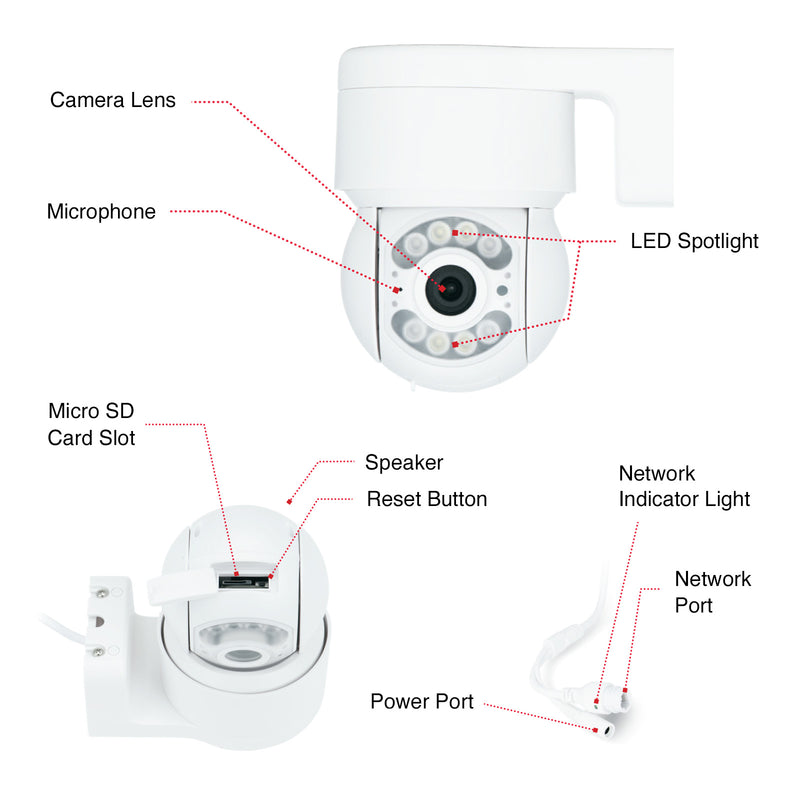 Orion 3MP smart outdoor pan and tilt security camera, Grid Connect Wi-Fi camera