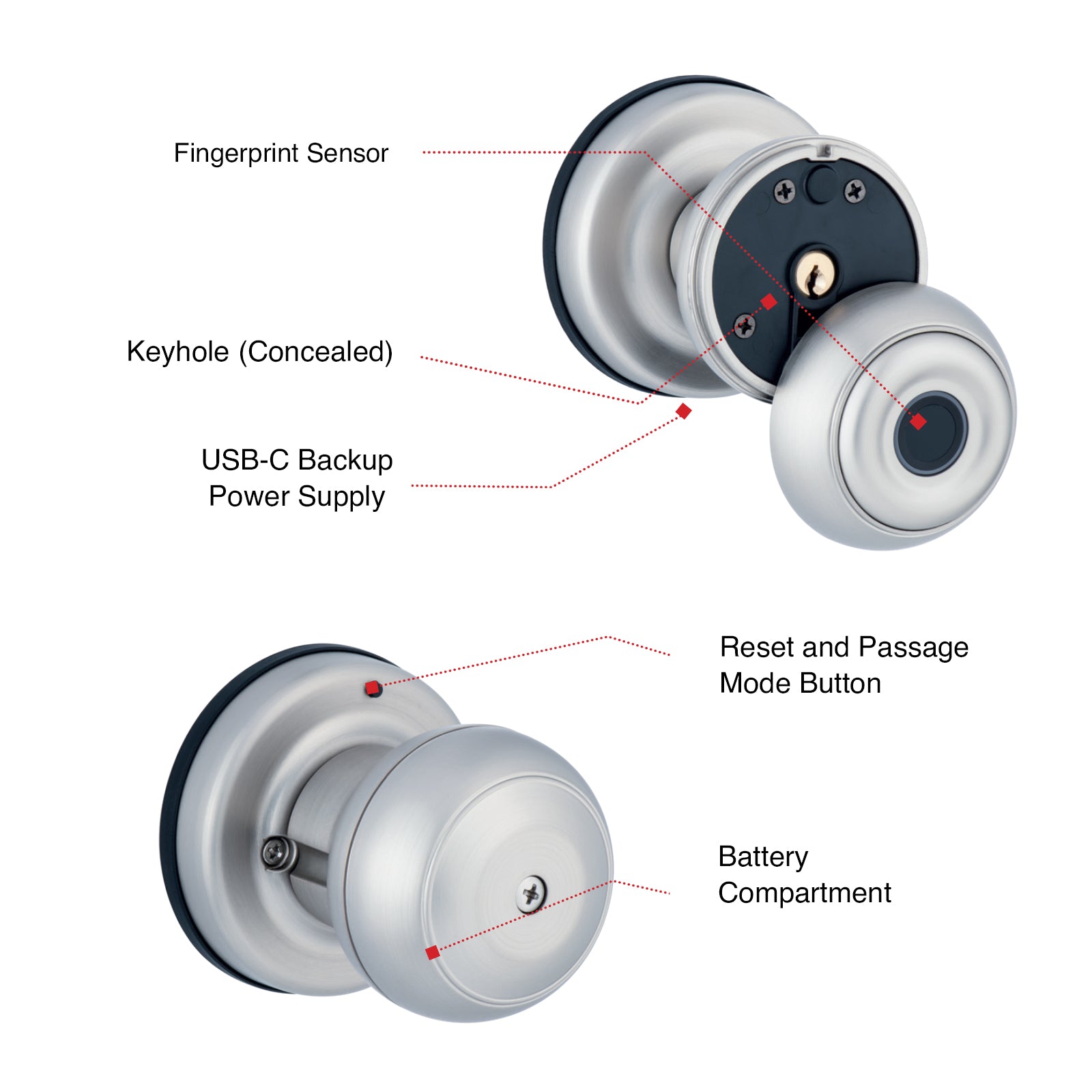 Orion Grid Connect Smart Door Knob Lock Wi-Fi home security