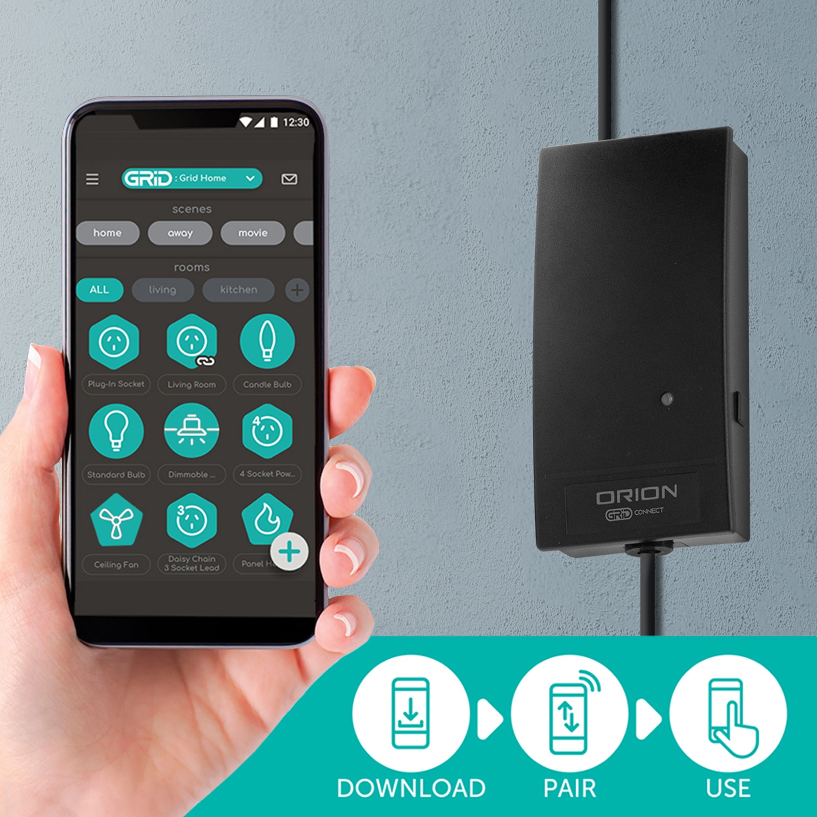 Orion smart garage door controller with sensor, Grid Connect Wi-Fi opener
