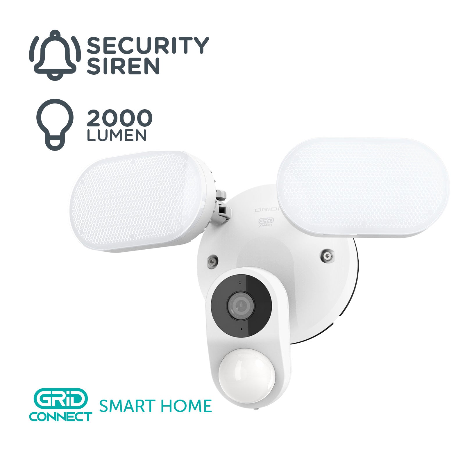 Orion Grid Connect Smart HD 3MP Security Camera with Twin LED Floodlight