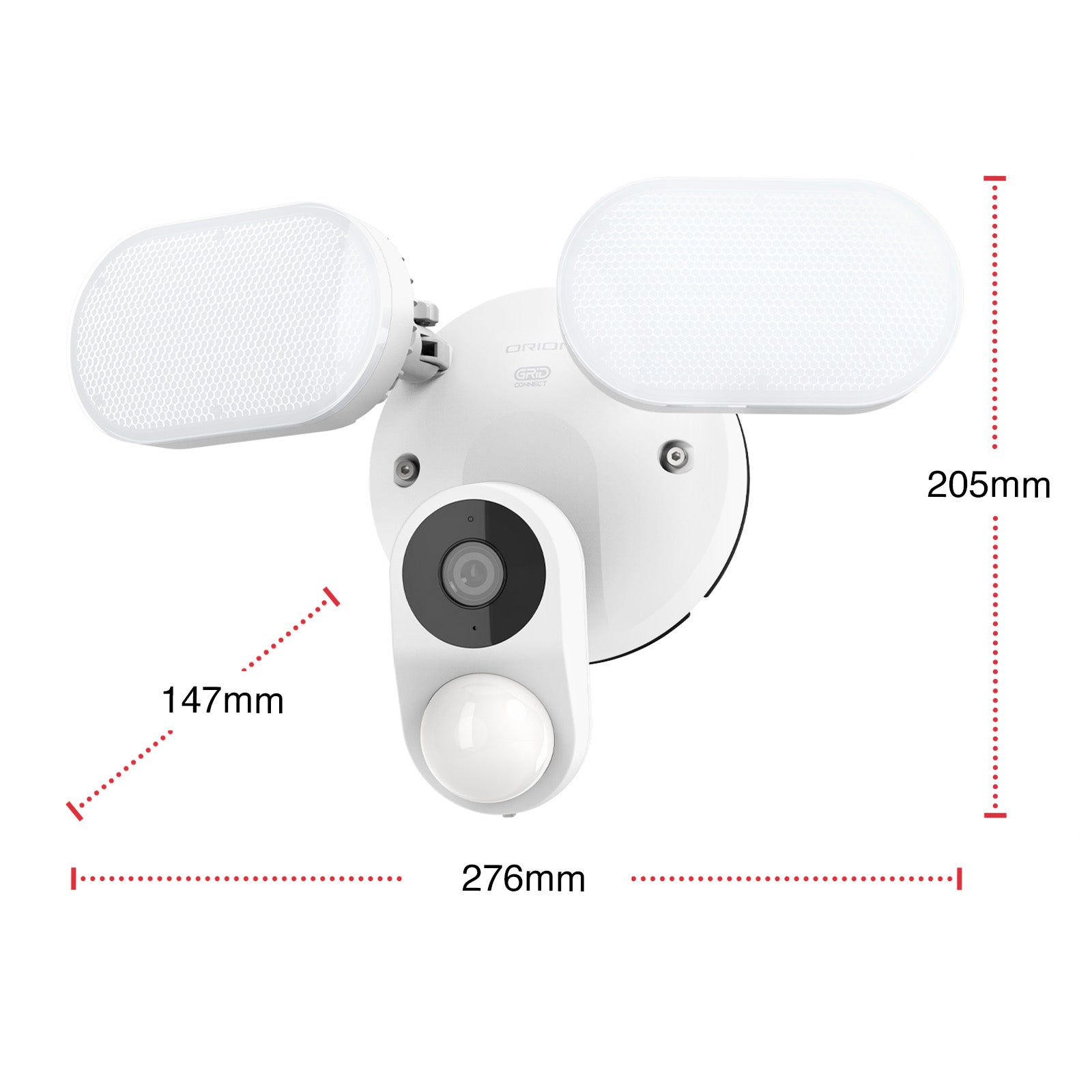 Orion Grid Connect Smart HD 3MP Security Camera with Twin LED Floodlight