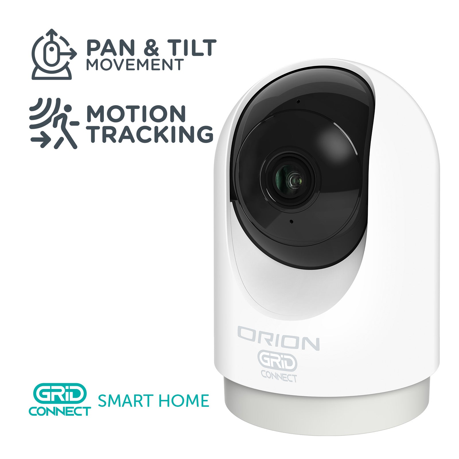 Orion 2K-Pro smart indoor pan and tilt Wi-Fi security camera, Grid Connect system