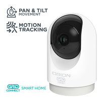 Orion 2K-Pro smart indoor pan and tilt Wi-Fi security camera, Grid Connect system