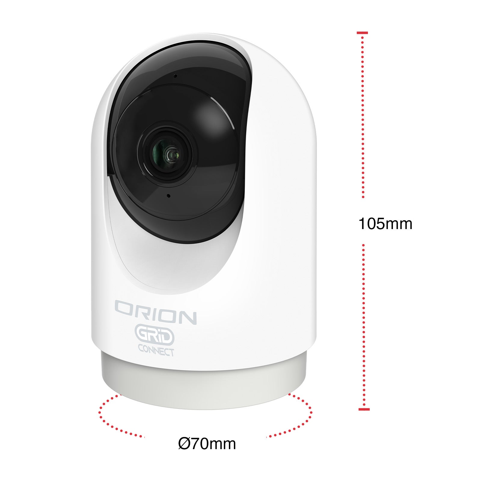 Orion 2K-Pro smart indoor pan and tilt Wi-Fi security camera, Grid Connect system