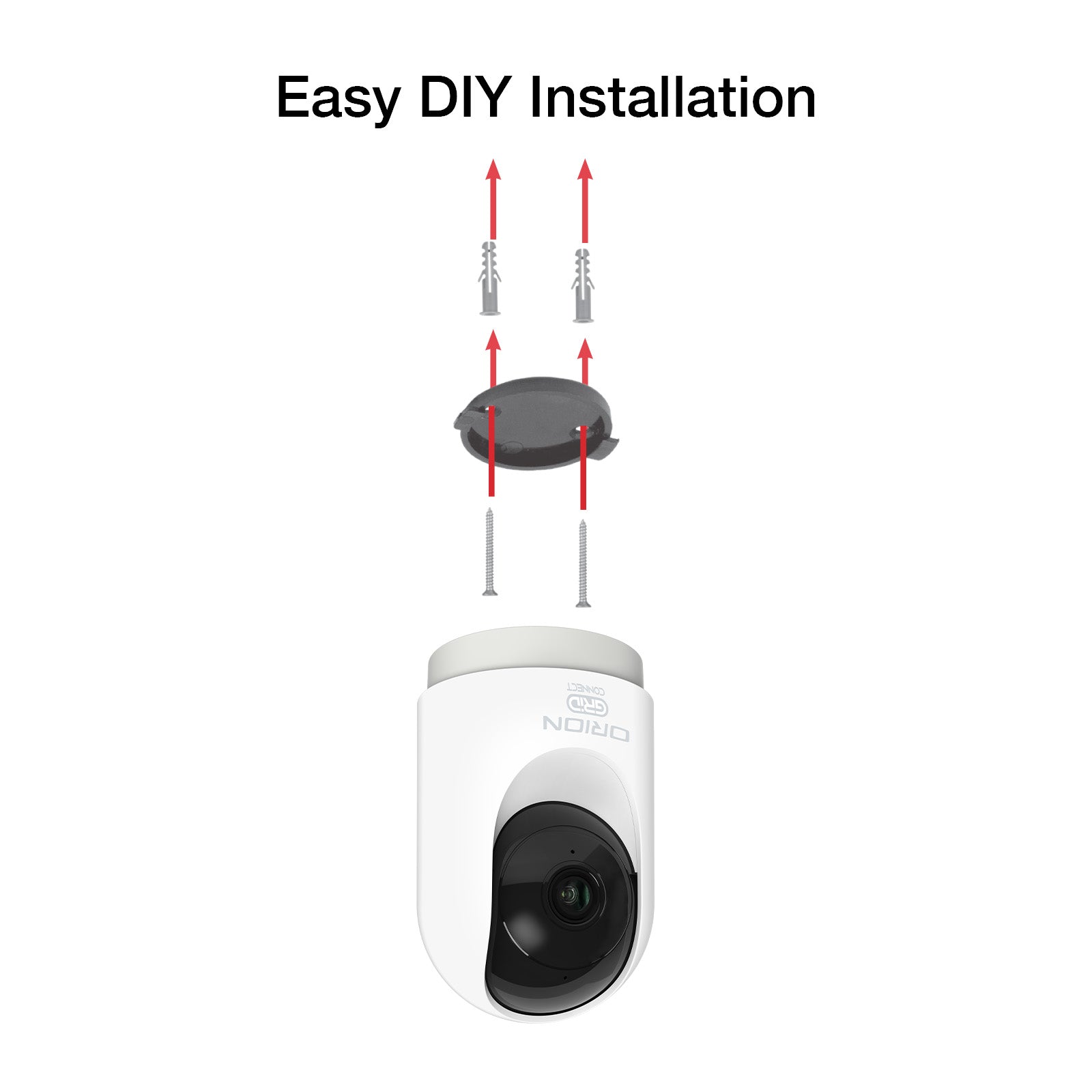 Orion 2K-Pro smart indoor pan and tilt Wi-Fi security camera, Grid Connect system