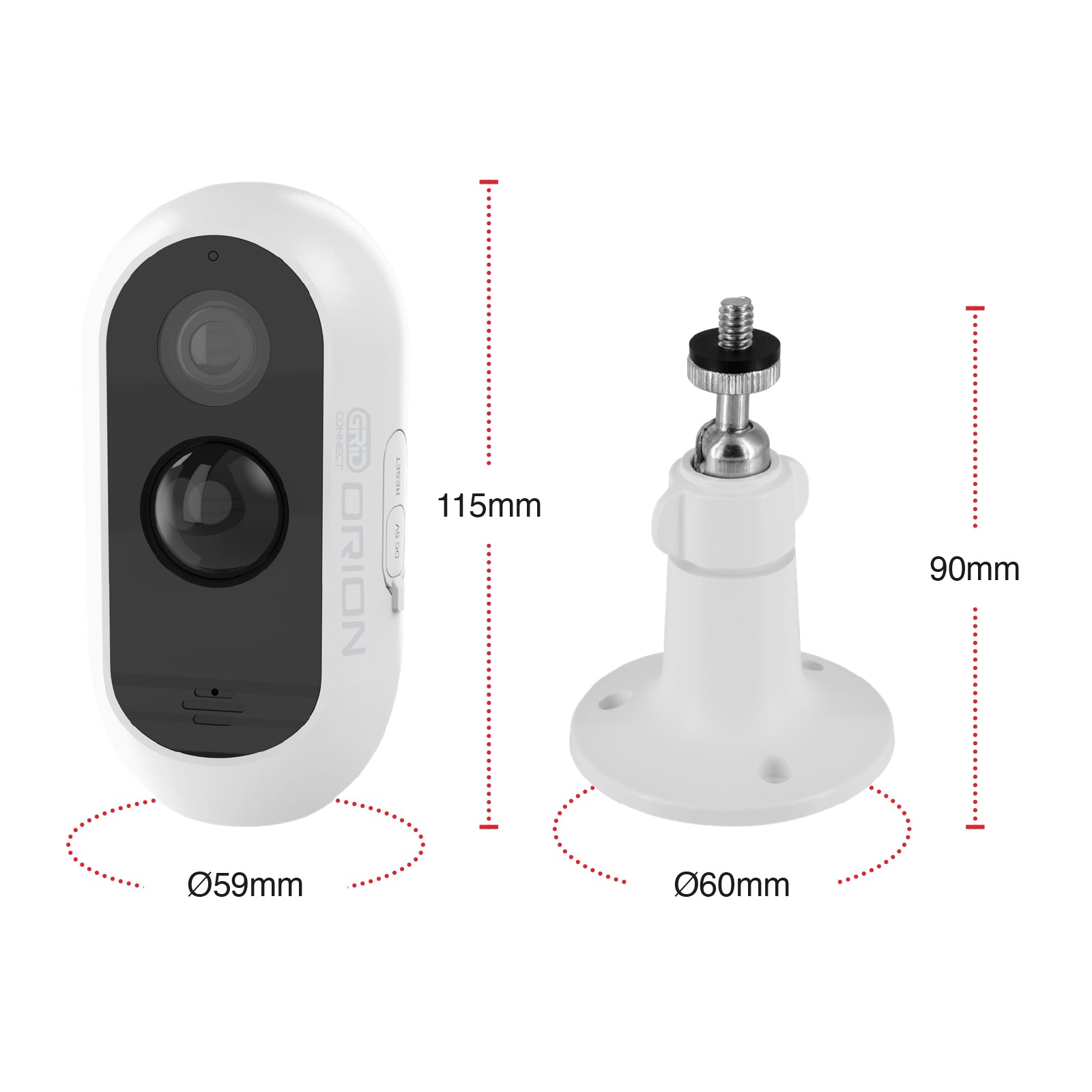 Orion Grid Connect Smart Rechargeable 2K Wireless Security Camera