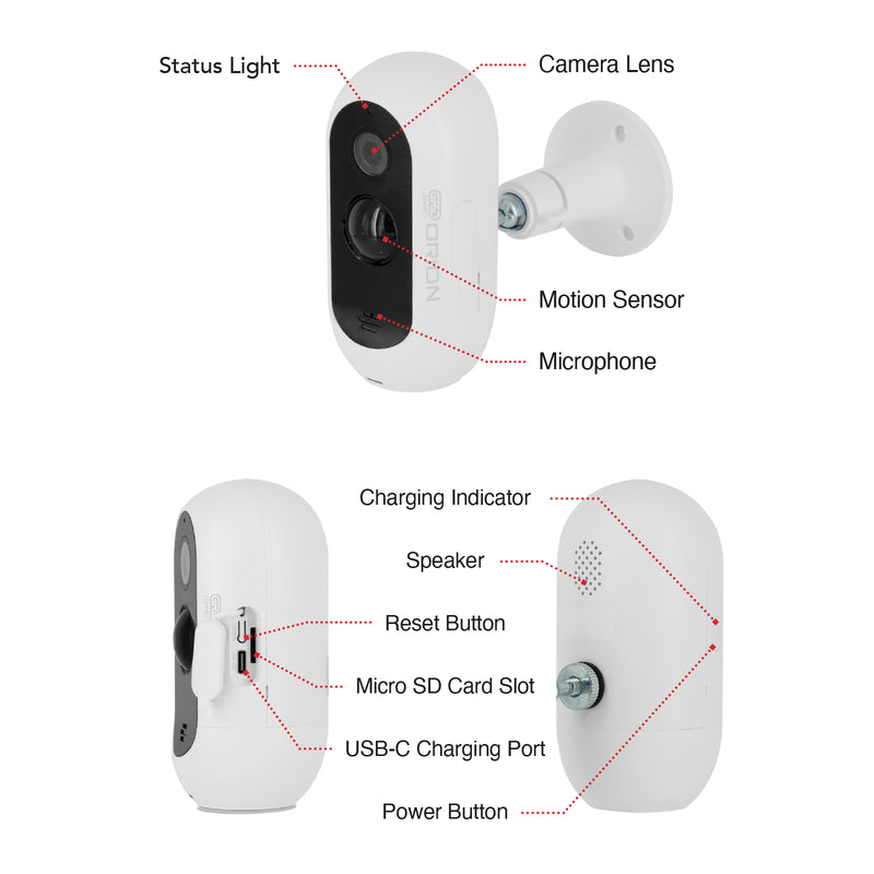 Orion Grid Connect Smart Rechargeable 2K Wireless Security Camera