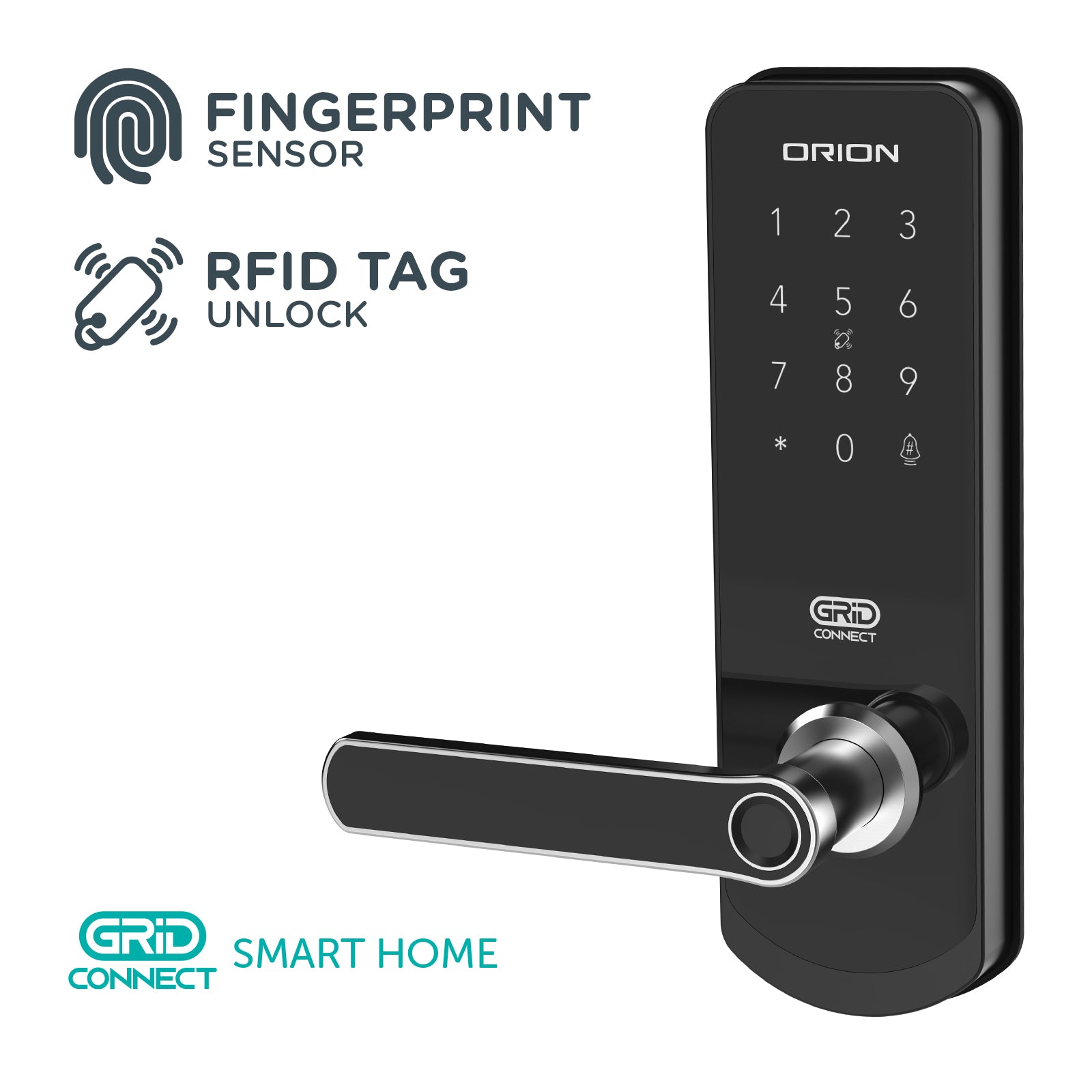 Orion Grid Connect Smart Wi-Fi Entrance Lock keyless home security