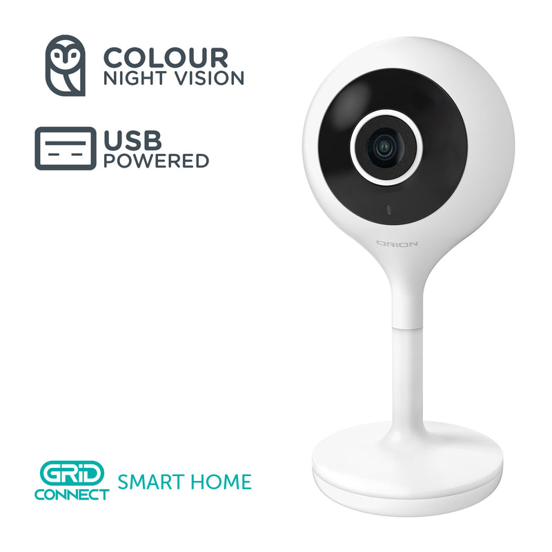 Orion indoor stationary Wi-Fi security camera, Grid Connect smart camera