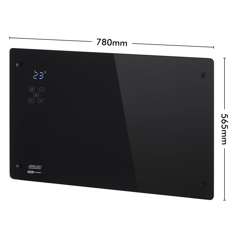 Arlec 2200W Black Grid Connect Smart Glass Panel Heater