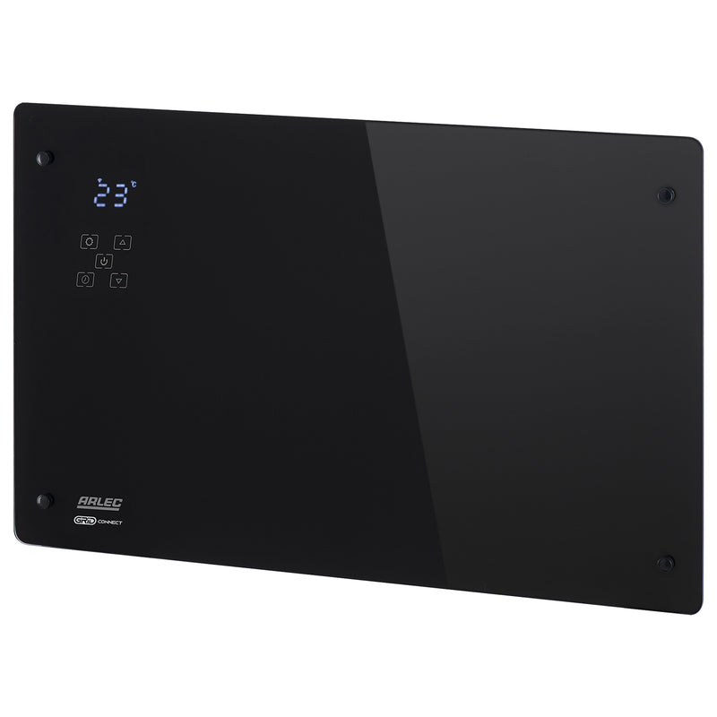 Arlec 2200W Black Grid Connect Smart Glass Panel Heater