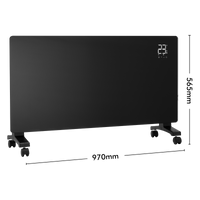 Arlec 2400W Smart Grid Connect Glass Panel Heater With Flame Effect