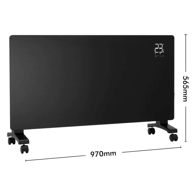 Arlec 2400W Smart Grid Connect Glass Panel Heater With Flame Effect