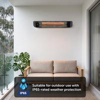 Arlec 2400W Black Smart Grid Connect Infrared Strip Heater
