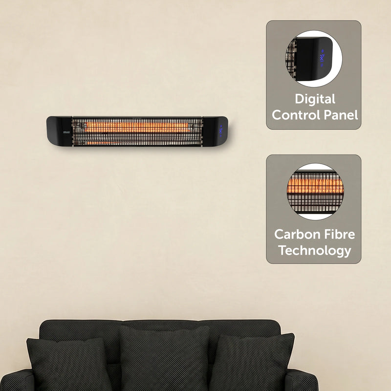 Arlec 2400W Black Smart Grid Connect Infrared Strip Heater