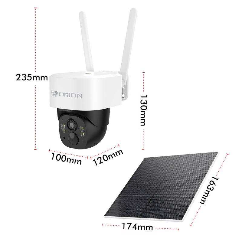 Orion Smart 4G Rechargeable Security Camera With 5W Solar Panel