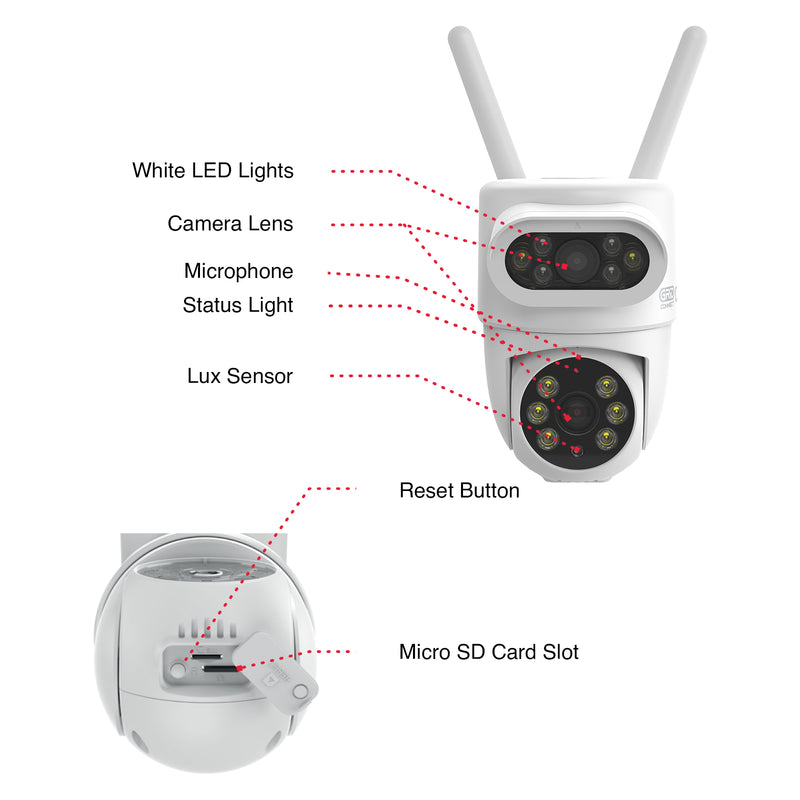 Orion Grid Connect Smart Dual Lens PTZ Outdoor 2K Security Camera