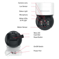 Orion Smart WiFi Rechargeable 2K PTZ 3W Solar Security Camera
