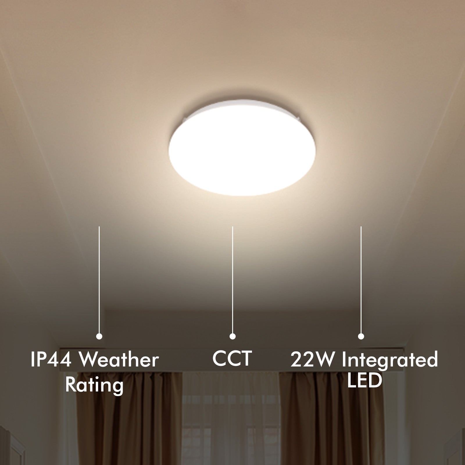 Verve Design 22W Smart LED Charlie Ceiling Light Wi-Fi ceiling lamp with Grid Connect 