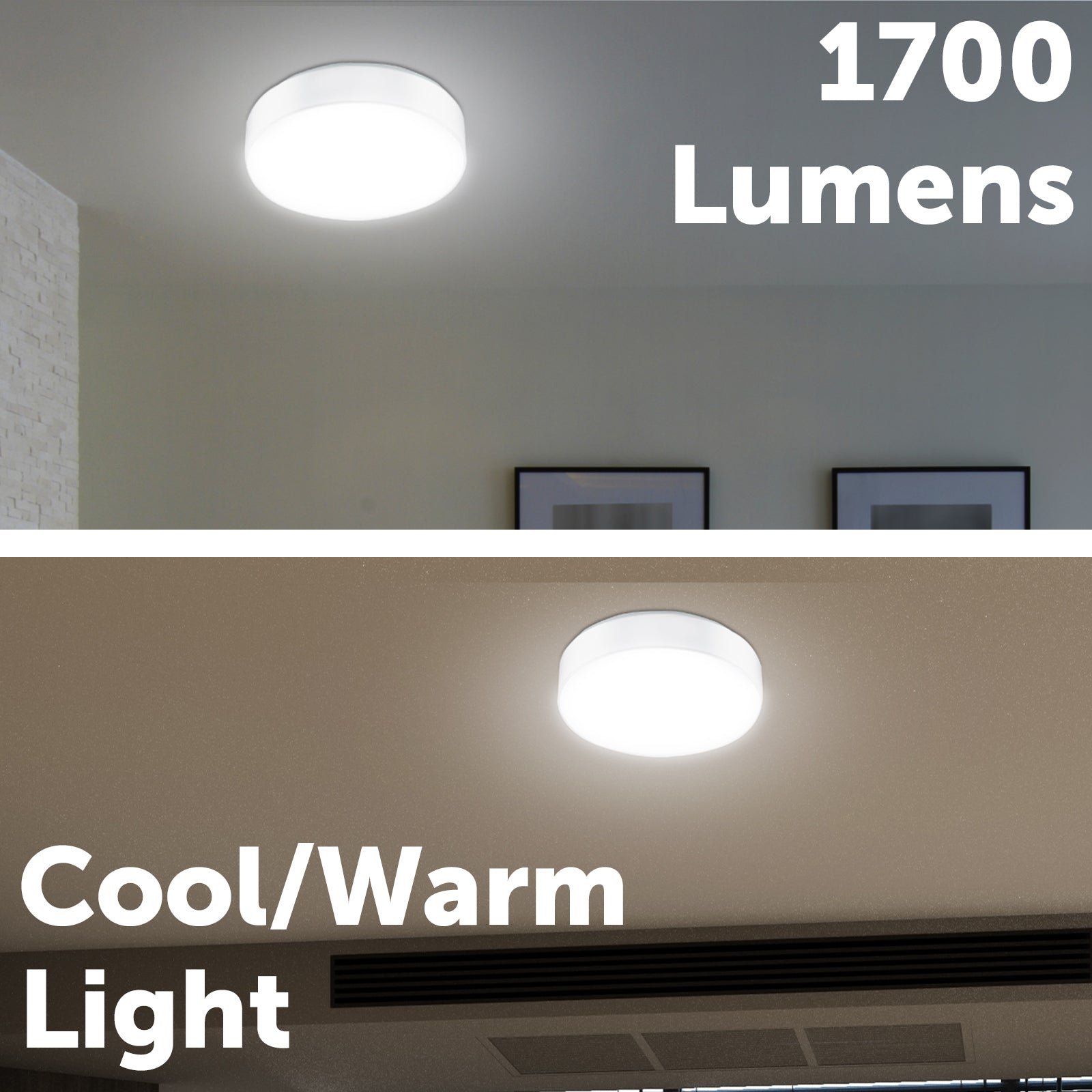 Verve Design Grid Connect Smart 24W LED Fabric Shade Ceiling Light – White