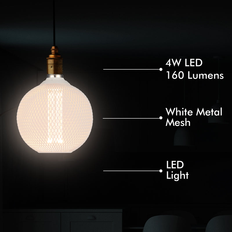 Verve Design Grid Connect Smart White Mesh E27 120lm Decorative LED 4W Globe
