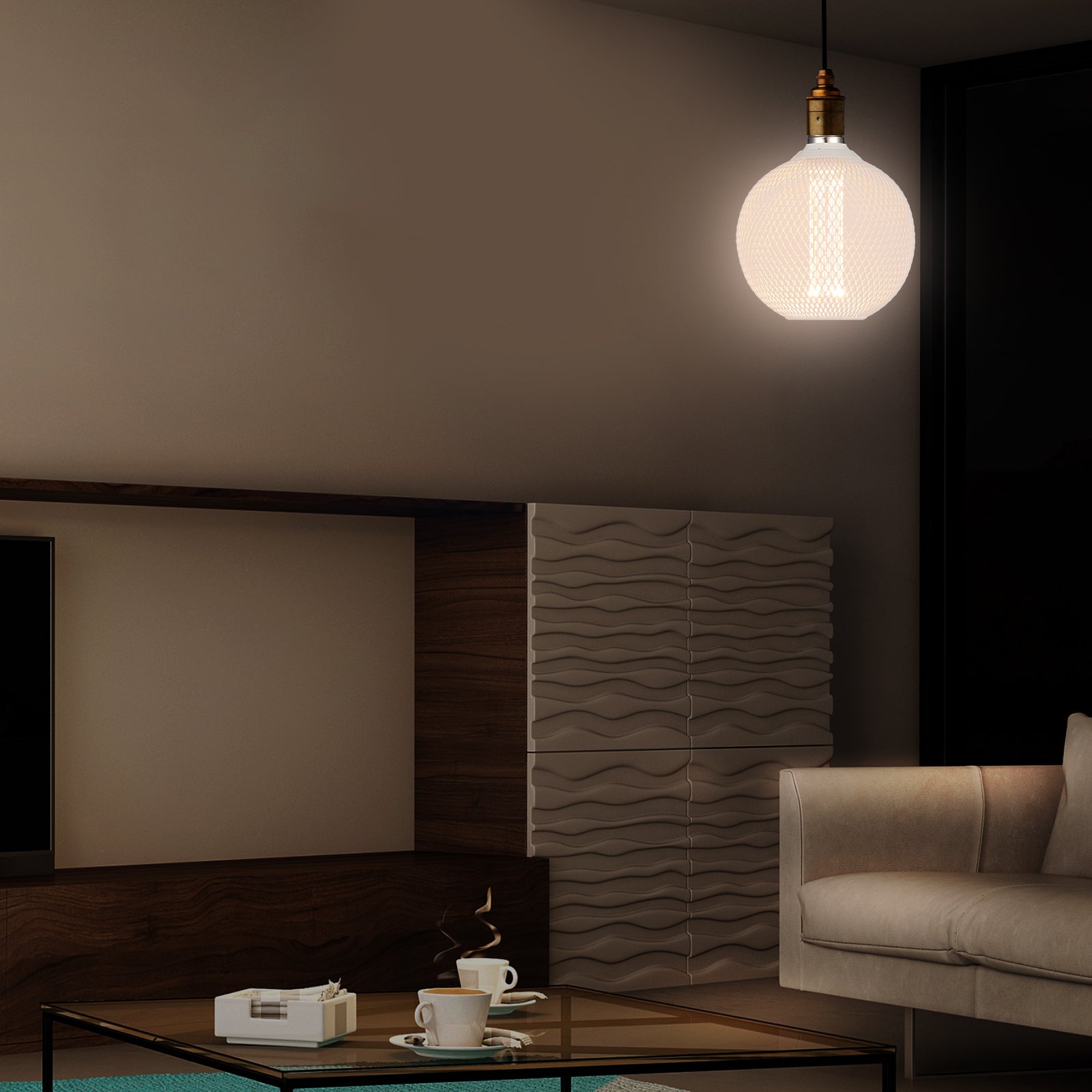 Verve Design Grid Connect Smart White Mesh E27 120lm Decorative LED 4W Globe