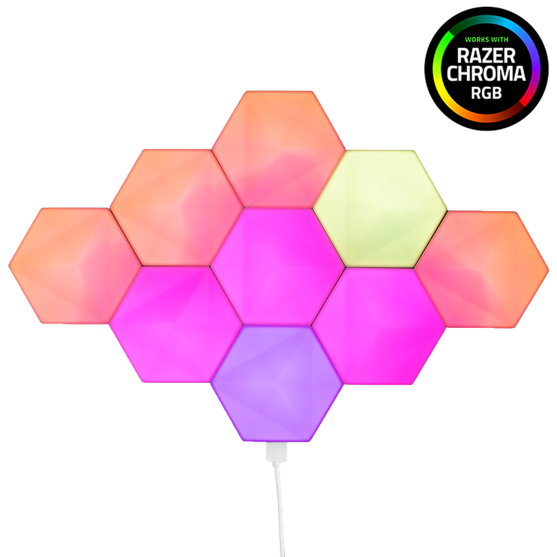 Arlec Grid Connect Smart Modular Hexagon Lights 9-Piece with Razer Chroma