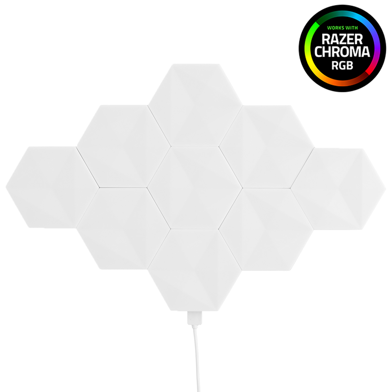 Arlec Grid Connect Smart Modular Hexagon Lights 9-Piece with Razer Chroma
