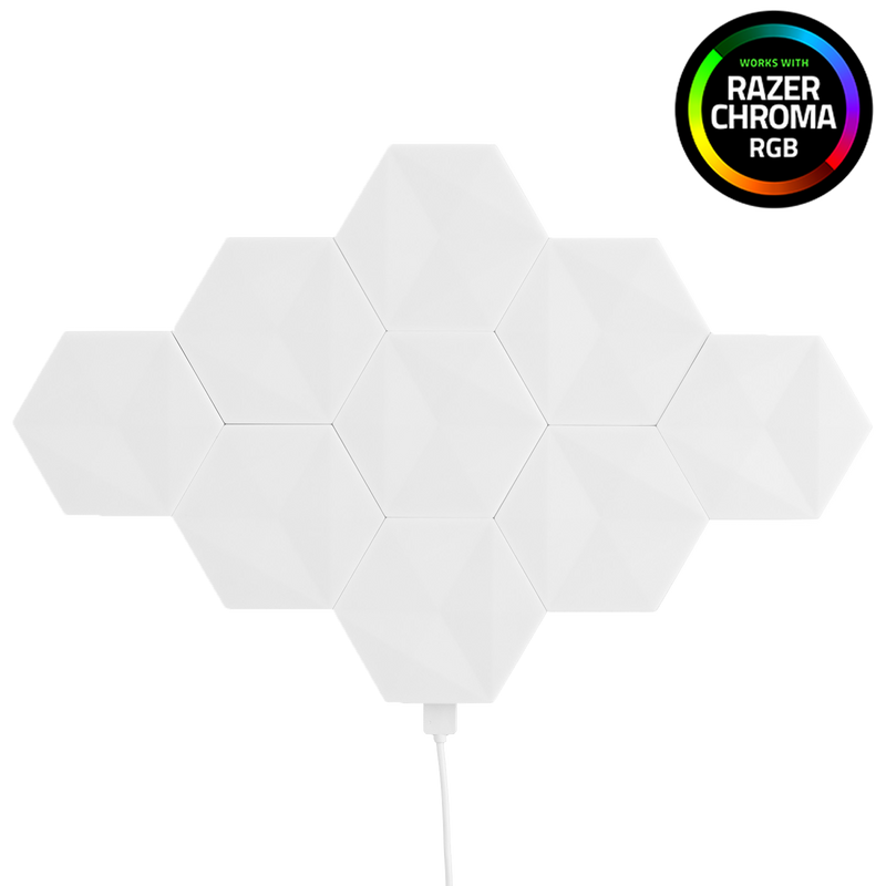 Arlec Grid Connect Smart Modular Hexagon Lights 9-Piece with Razer Chroma
